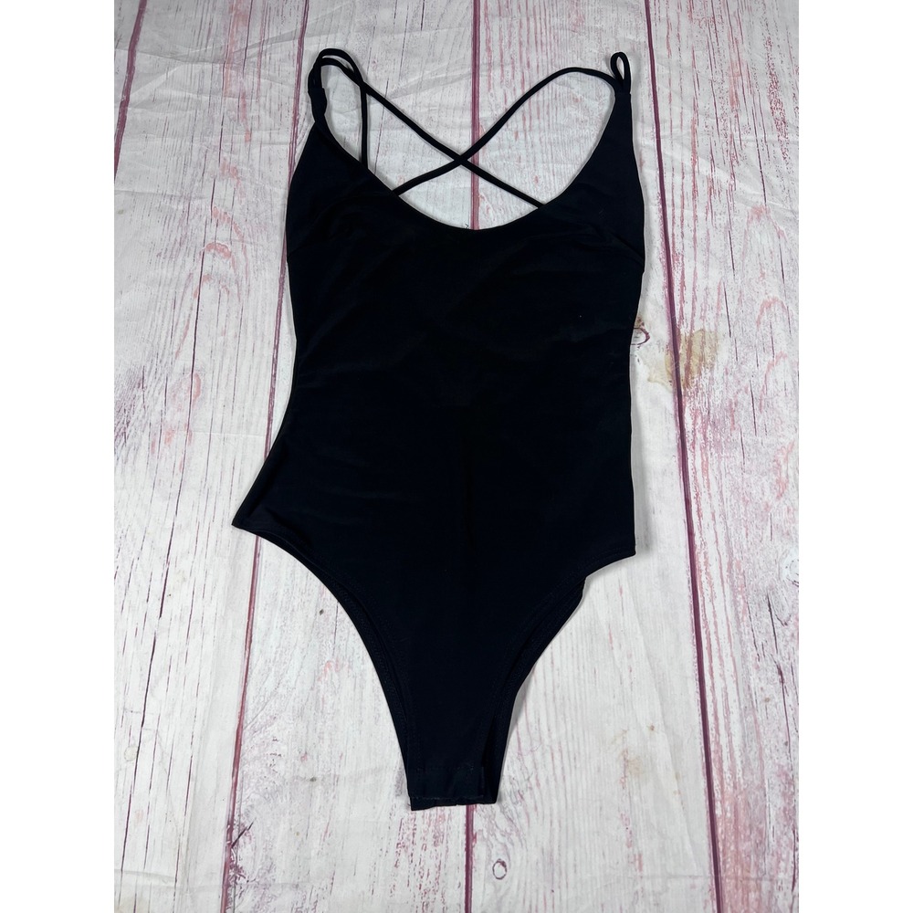Windsor Black Strappy Crisscross Back Sleeveless Bodysuit XS